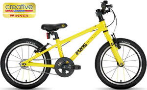 Award-winning Frog 44 Tour de France™ yellow edition 16 inch wheel lightweight hybrid mountain bike.