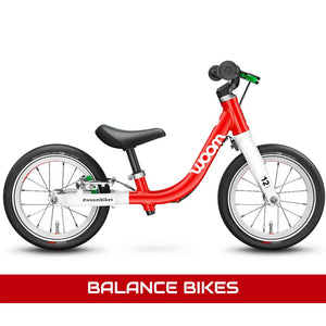  Balance bikes featuring a Woom 1 red 12