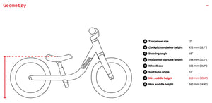 Woom 1 frame geometry information.