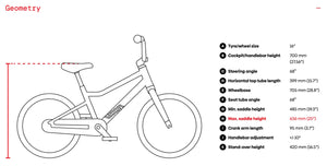 Woom 3 frame geometry information.