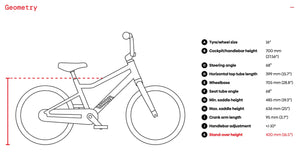 Woom 3 frame geometry information.