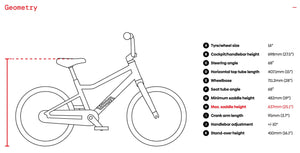 Woom GO 3 AUTOMAGIC frame geometry information.