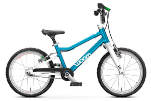 Woom GO 3 AUTOMAGIC metallic blue 16 inch wheel ultralight children's bike.