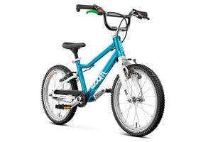 Woom GO 3 AUTOMAGIC metallic blue 16 inch wheel ultralight children's bike.