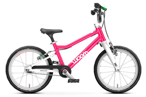 Woom GO 3 AUTOMAGIC hot pink 16 inch wheel ultralight children's bike.