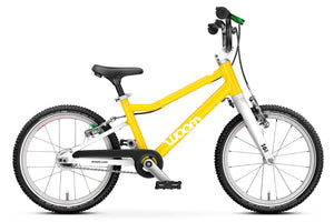 Woom GO 3 AUTOMAGIC vibrant yellow 16 inch wheel ultralight children's bike.