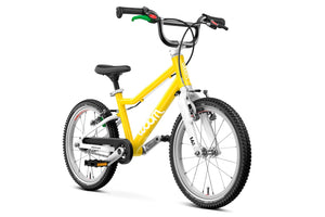 Woom GO 3 AUTOMAGIC vibrant yellow 16 inch wheel ultralight children's bike.