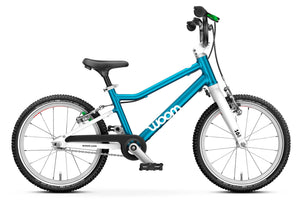 Woom GO 3 metallic blue 16 inch wheel ultralight children's bike.