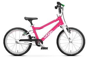 Woom GO 3 hot pink 16 inch wheel ultralight children's bike.