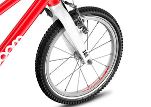 Woom GO 3 AUTOMAGIC smartly engineered wheels featuring Soopa-Doopa-Hoops rims and sealed bearing hubs.