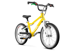 Woom GO 3 vibrant yellow 16 inch wheel ultralight children's bike.