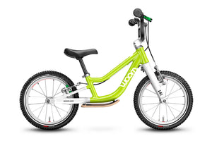 Woom 1 PLUS lizard lime 14 inch wheel ultralight children's balance bike.