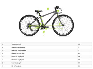 Frog 61 frame geometry information.